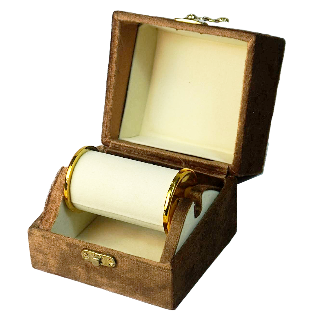 Gold Box Brown Velvet Jewelry Boxes