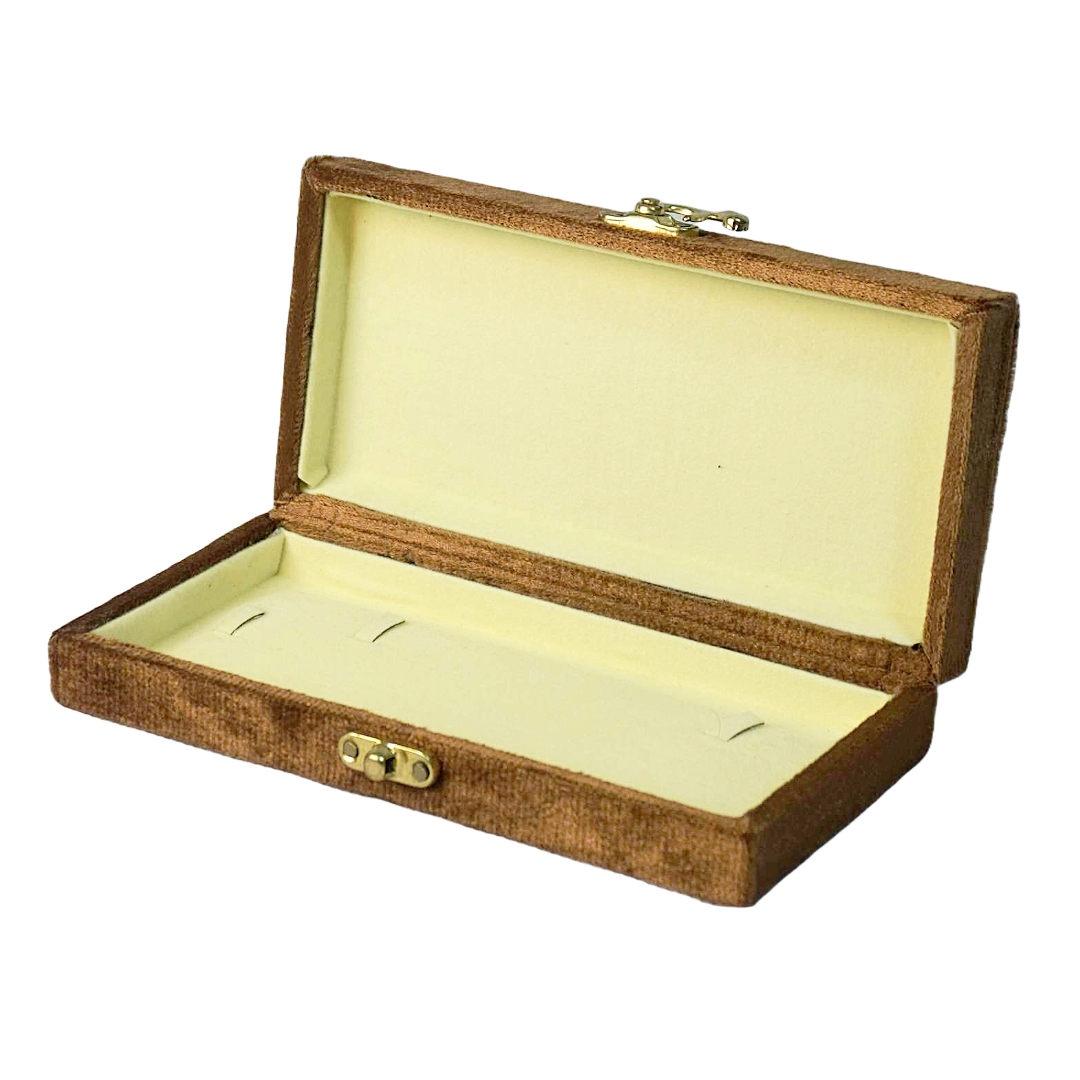Gold Box Brown Velvet Jewelry Boxes