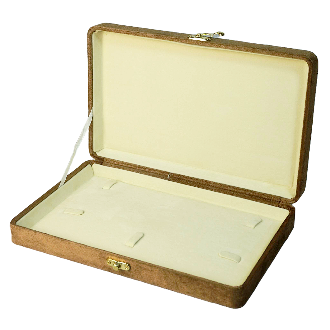 Gold Box Brown Velvet Jewelry Boxes