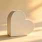 Ivory heart-shaped cardboard gift box, front angled view