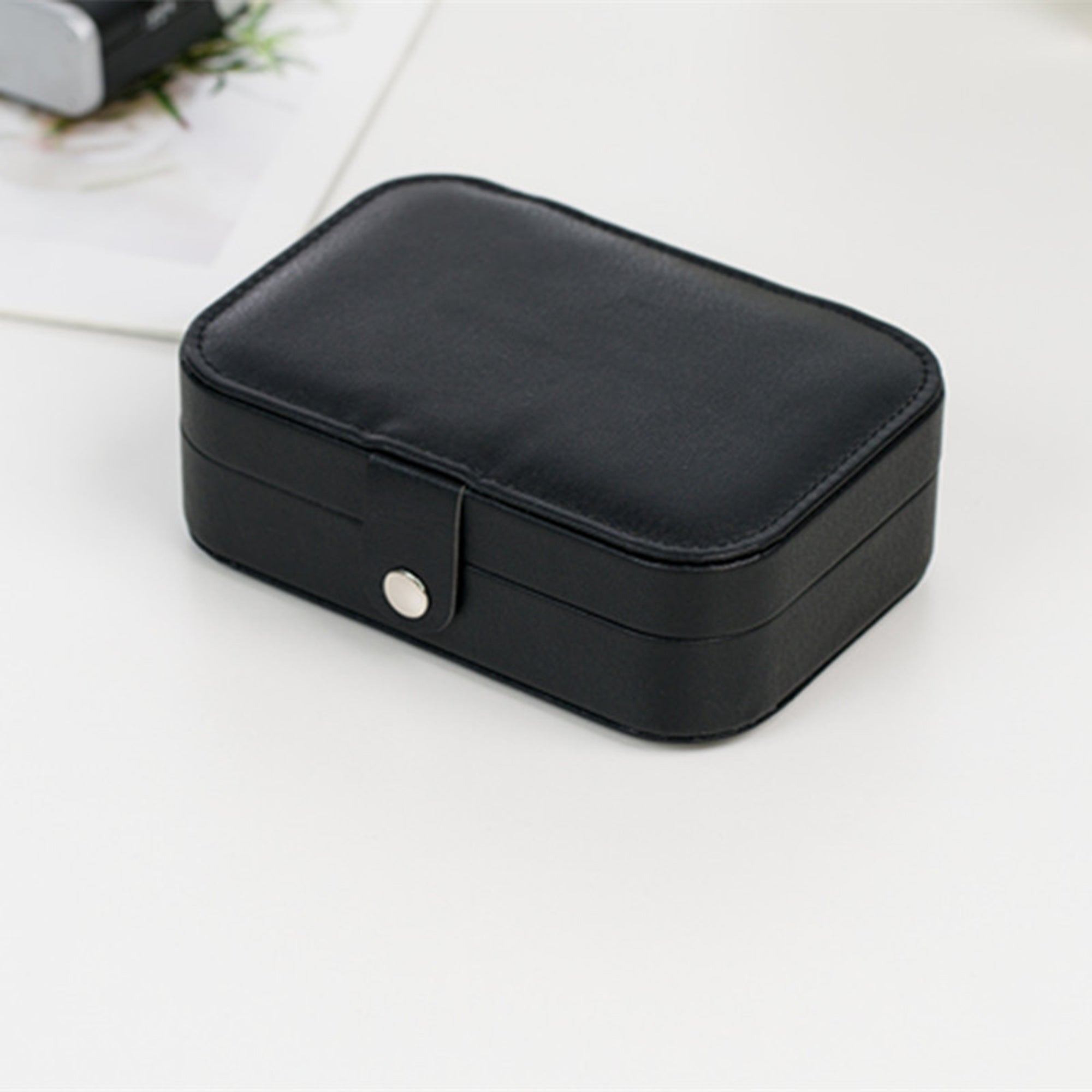 Portable Jewelry Box Jewelry Organizer Display Travel Jewelry Case Boxes Button Leather Storage Zipper