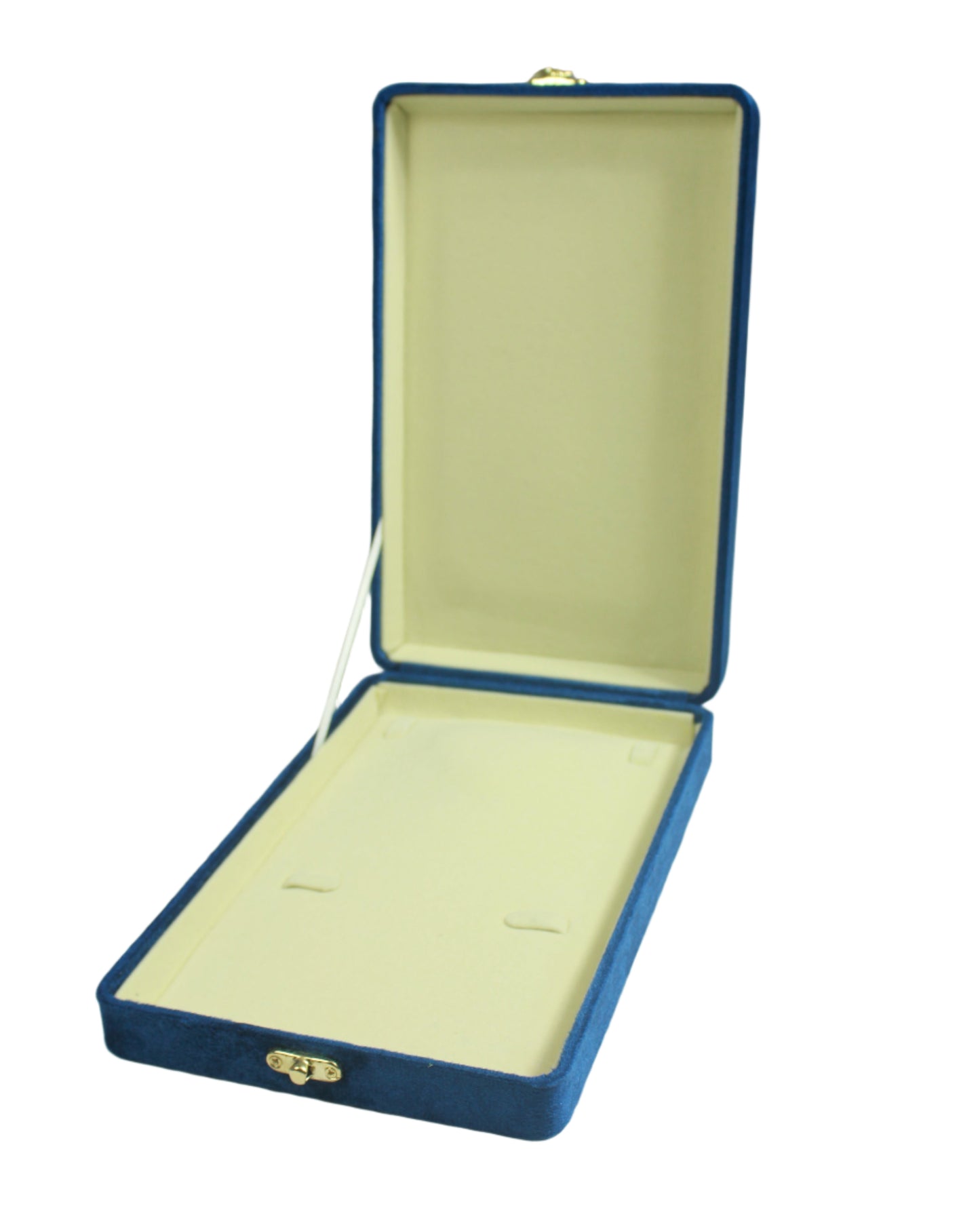 Gold Box Blue Velvet Jewelry Boxes