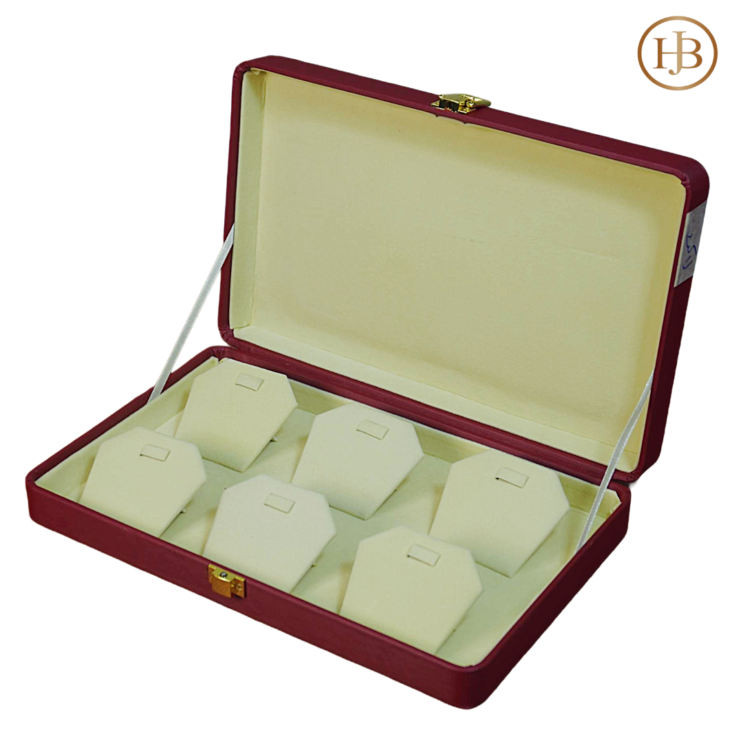 6 Slots  Prestige Mehroon Leather Jewellery Display Box