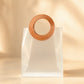 Large frosted PVC gift bag with round brown stitched handle