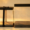 Clear PVC cake boxes with black trim and black ribbon bow, large and small size
