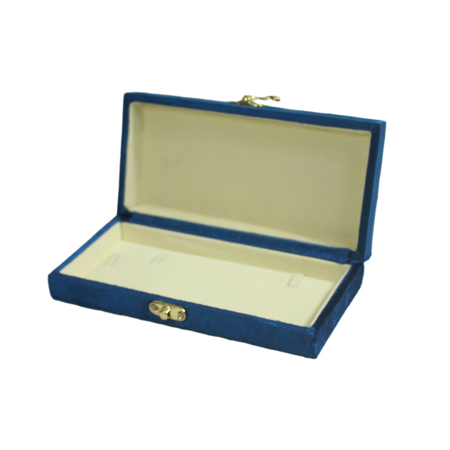 Gold Box Blue Velvet Jewelry Boxes
