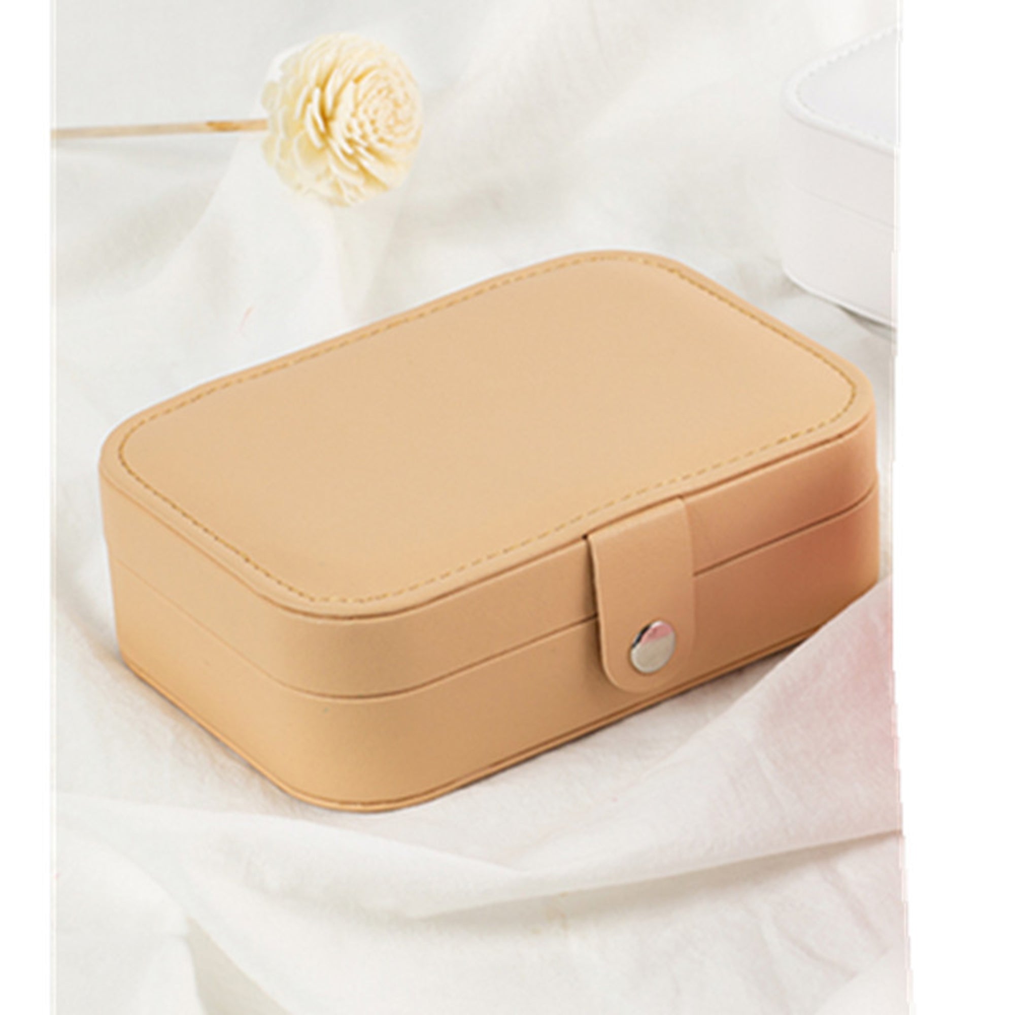 Portable Jewelry Box Jewelry Organizer Display Travel Jewelry Case Boxes Button Leather Storage Zipper