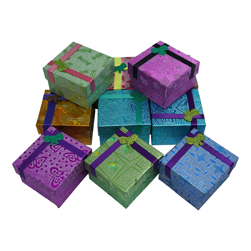 Glitter Cardboard Mix Color Watch Boxes