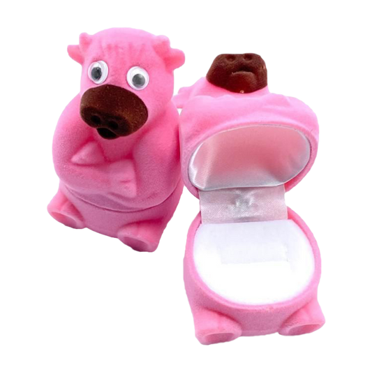 New Born Baby Velvet Cow Ring Box