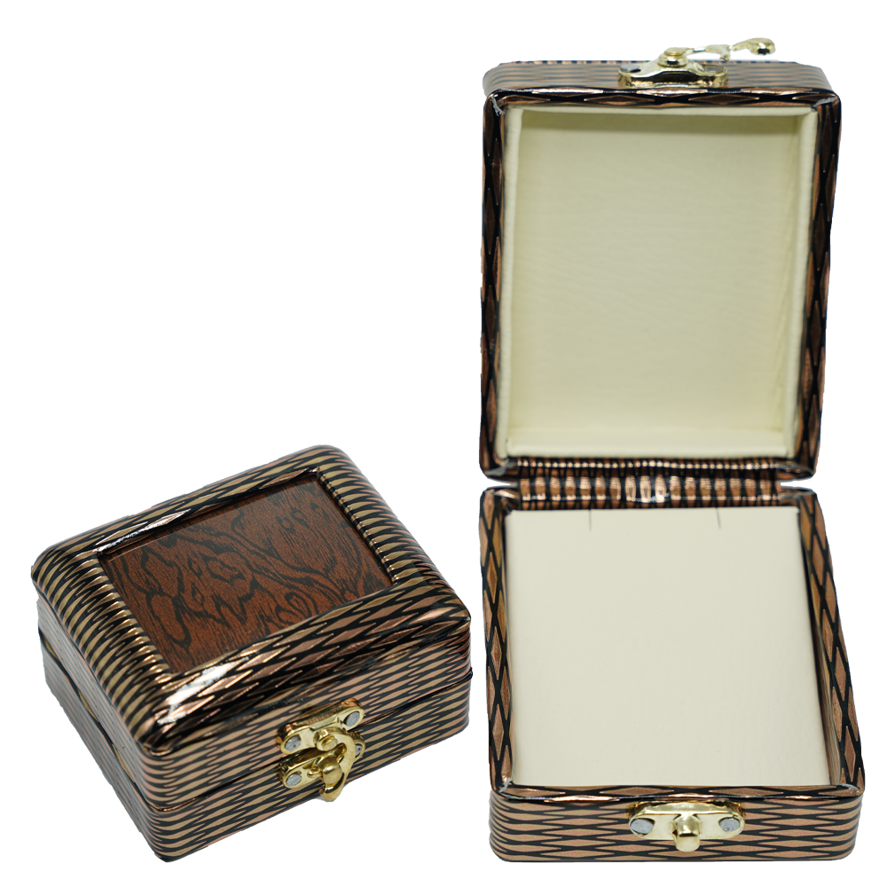 A Model: Engagement Earring Box | Wedding Earring Box | Leather Jewelry Earring Box (Kanta Box)