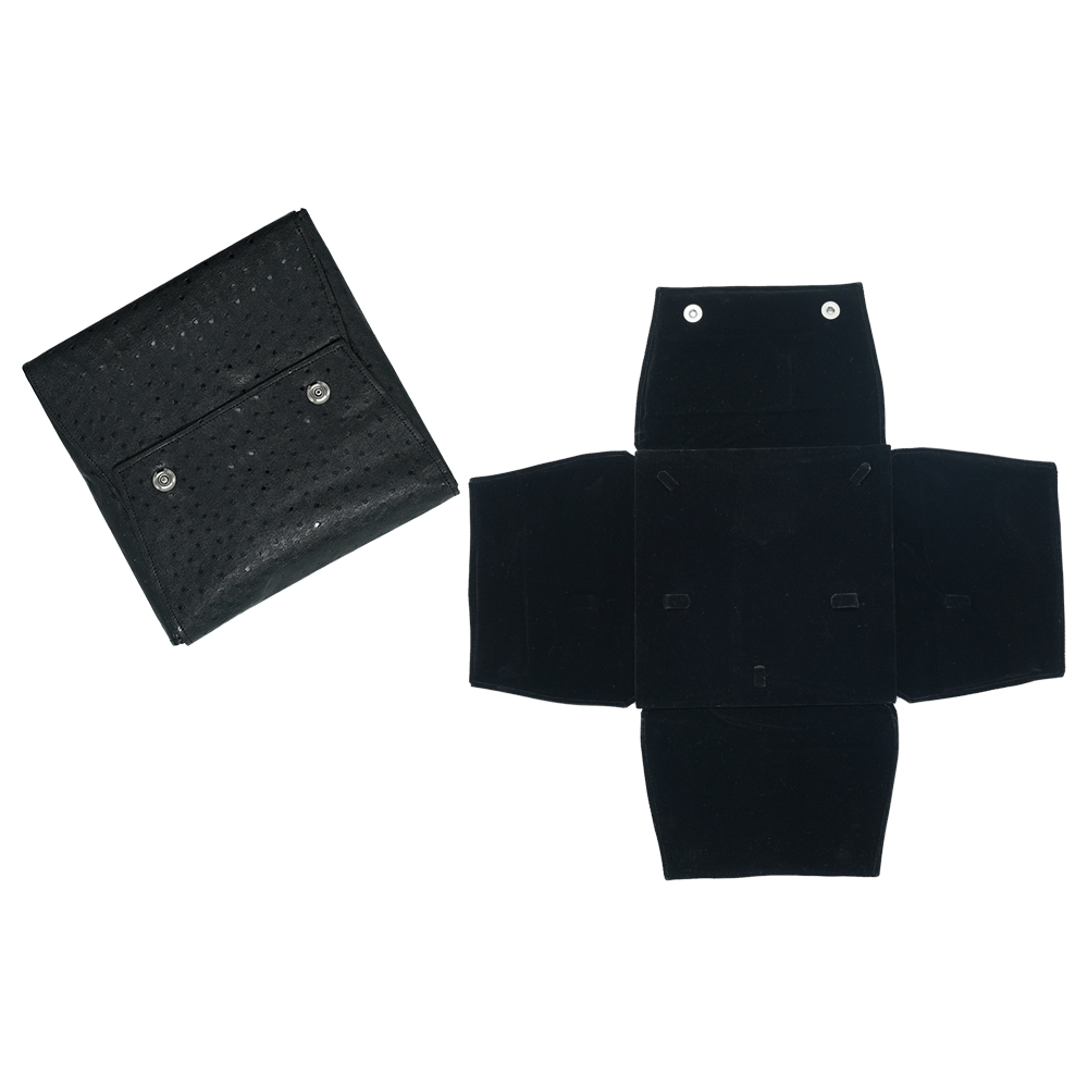 Black & Brown Pure Leather 6x6 Folder