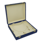 Blue Leather Stitched Top Jewelry Box