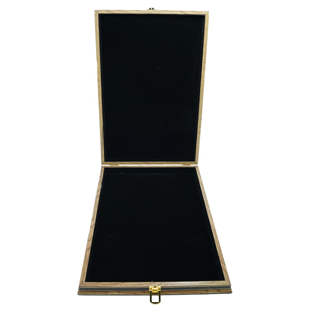 PVC Smooth Black Wooden Jewelry Boxes