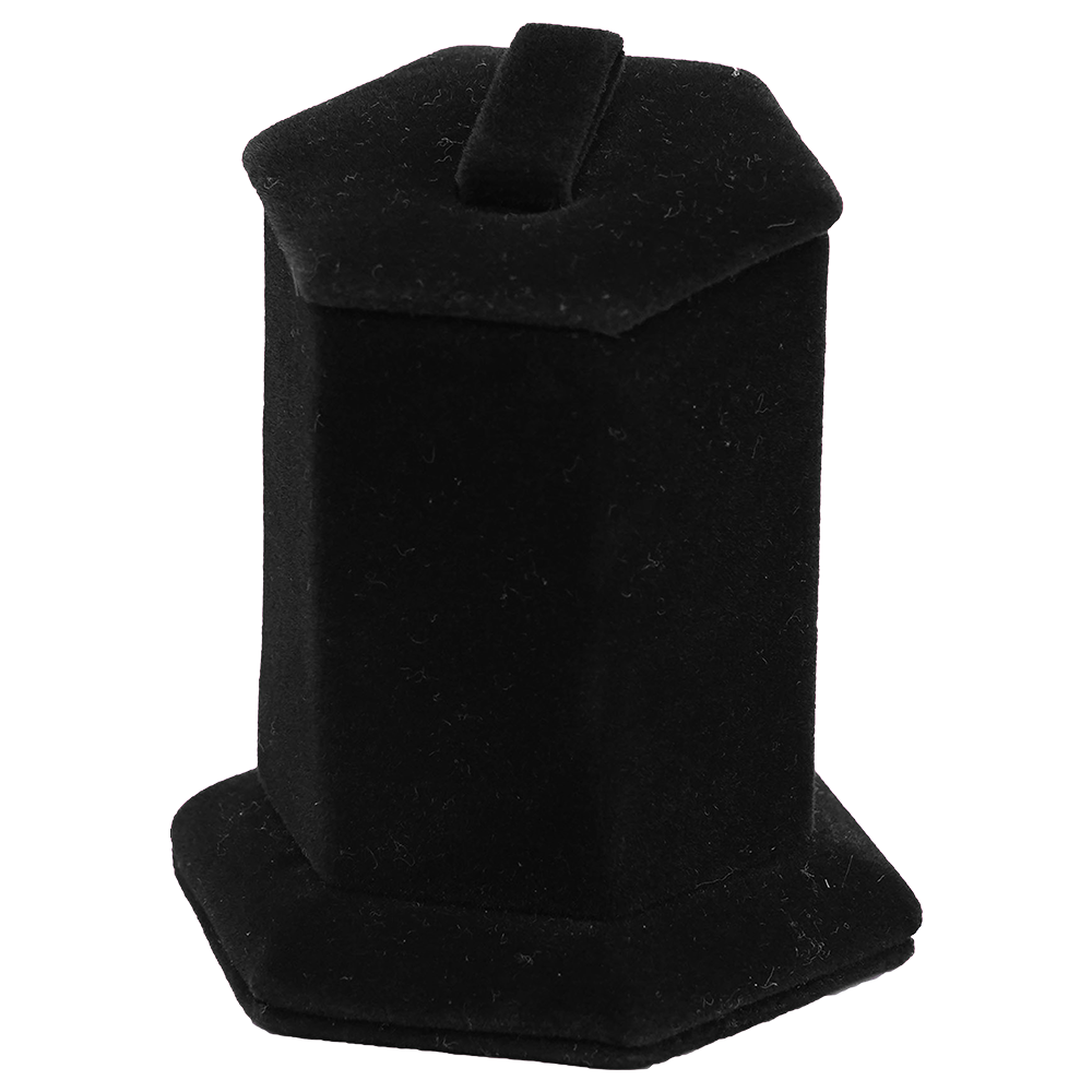 Pure Black Velvet Ring Display Stand