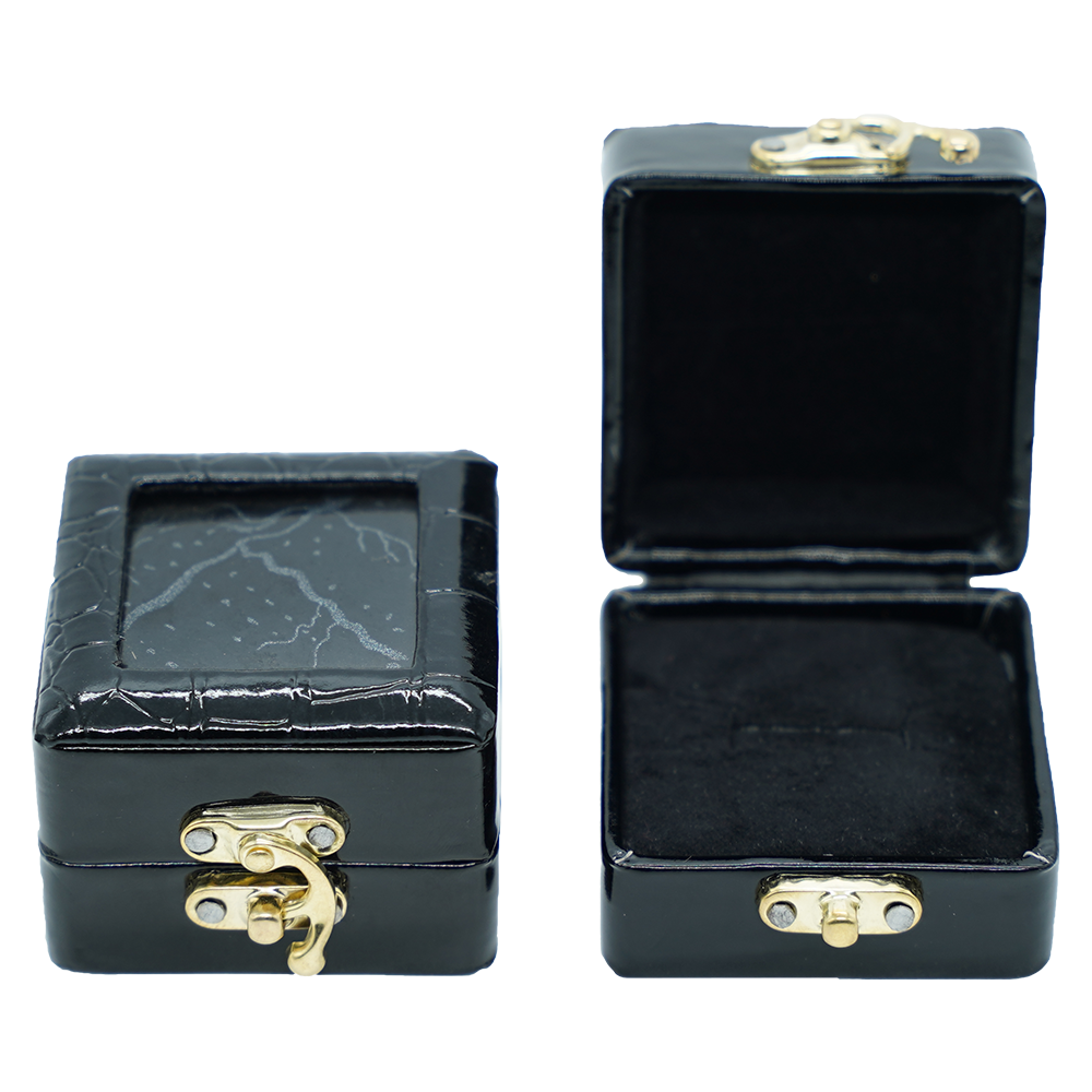 Black Marble Leathered Jewelry Boxes