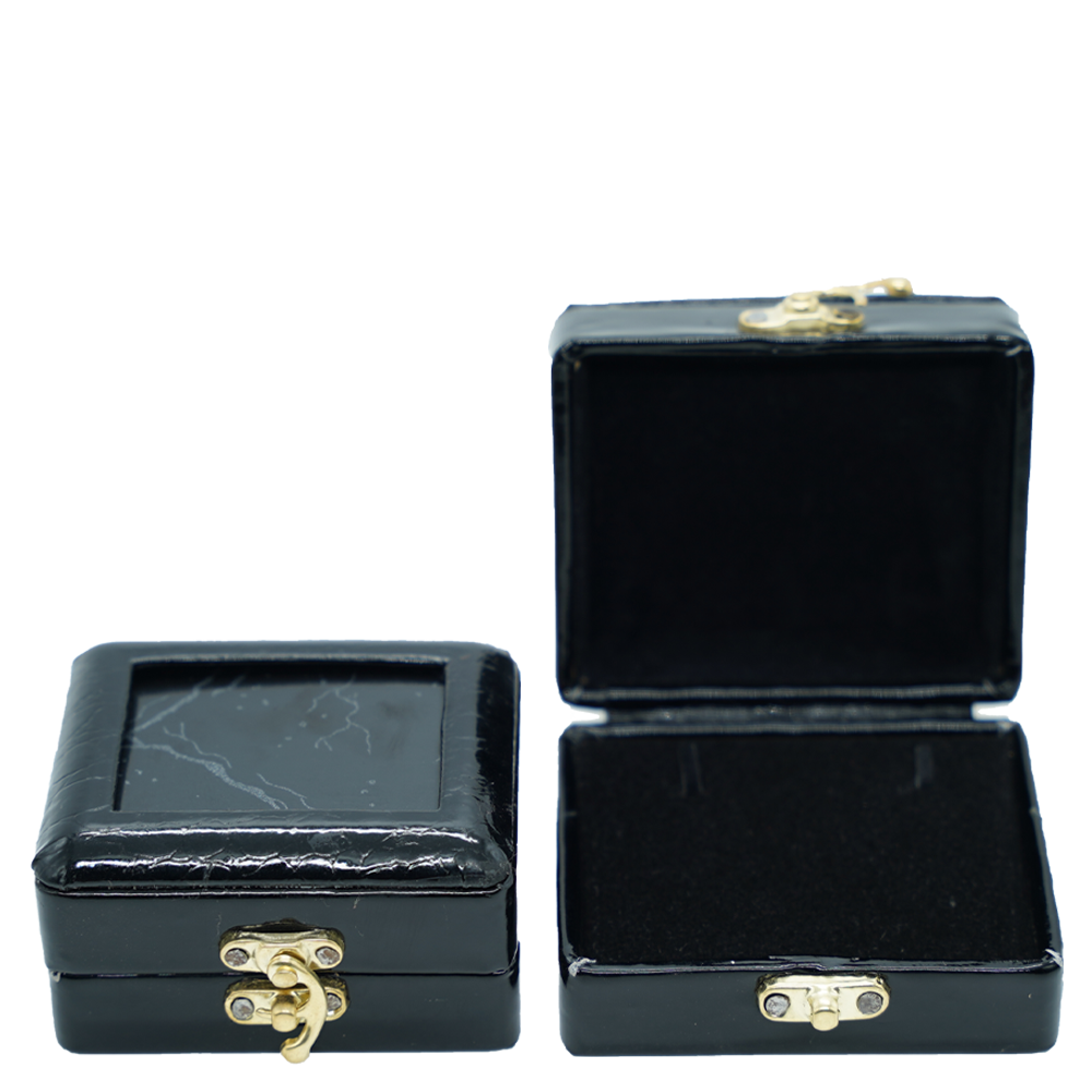 Black Marble Leathered Jewelry Boxes