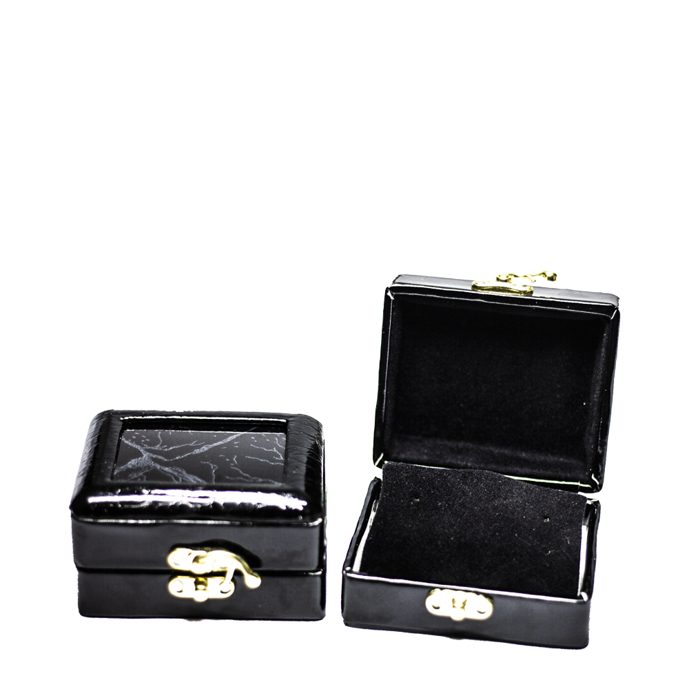 Black Marble Leathered Jewelry Boxes