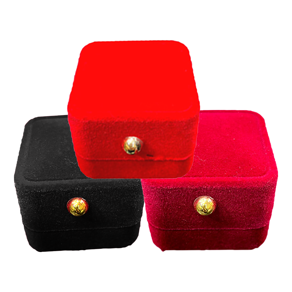 Three Colors Plain Square Ring Box