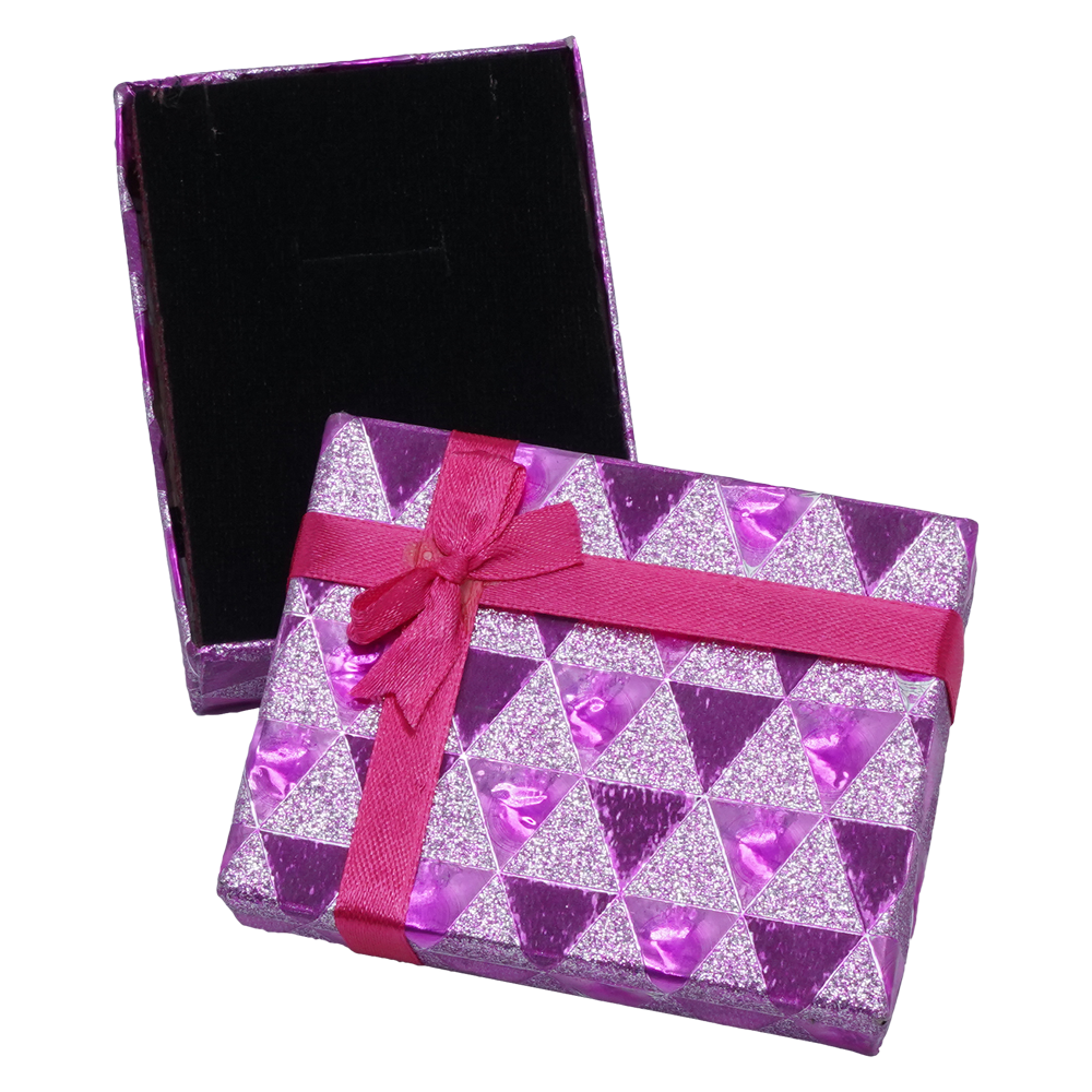 Glitter Multi Mix Color Cardboard Jewelry Boxes
