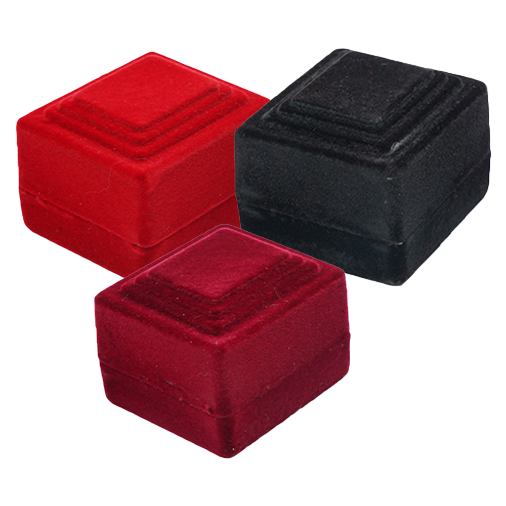 Three Colors Square Stairs Ring Box