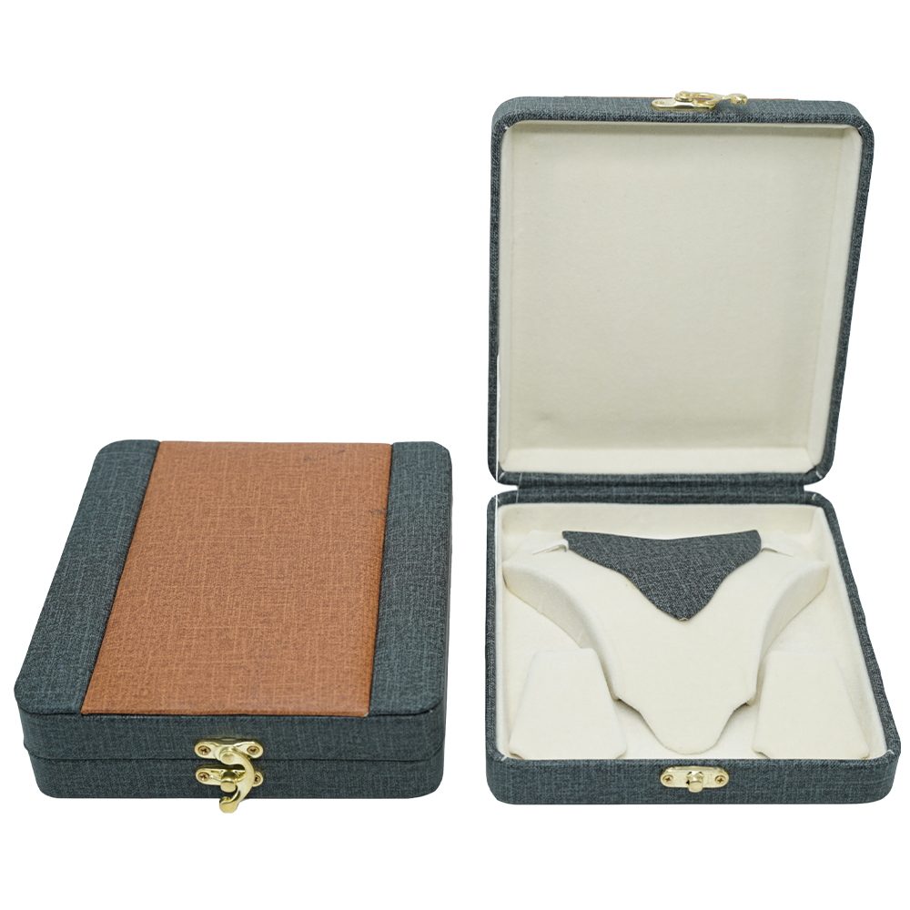 Leather & Velvet in Brown & Grey Jewelry Boxes