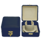 Blue Leather Stitched Top Jewelry Box