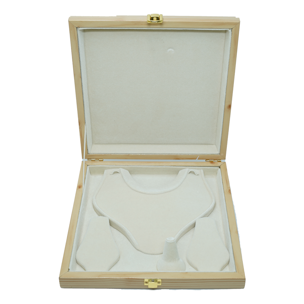 Cream Wood 8x8 Neckless Box