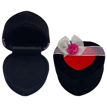 New Born Baby Velvet Heart Ring Boxes