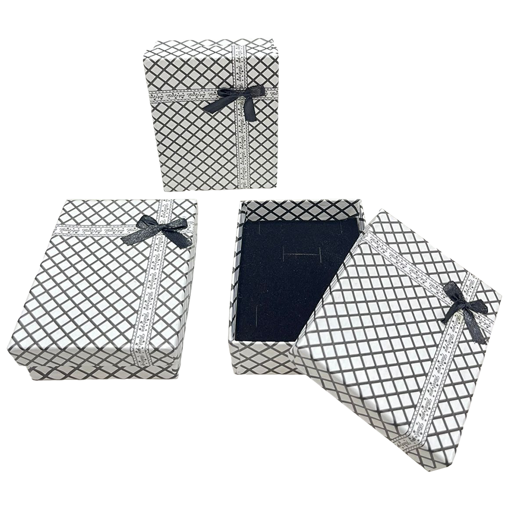 Black & White Thankyou Cardboard Jewelry Boxes