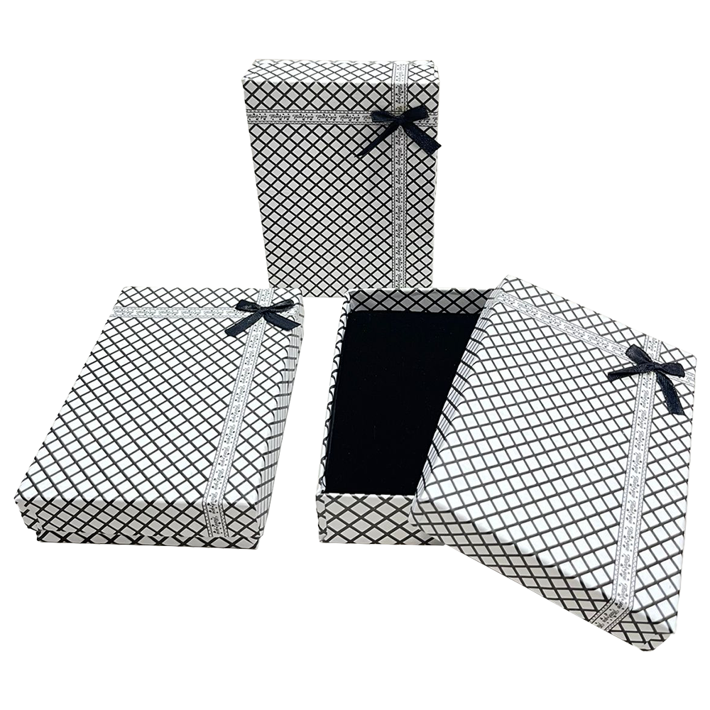 Black & White Thankyou Cardboard Jewelry Boxes