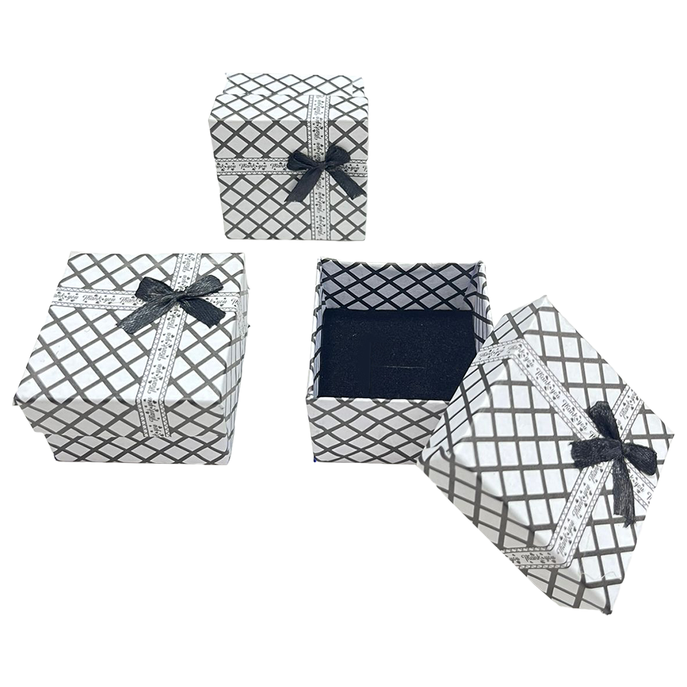 Black & White Thankyou Cardboard Jewelry Boxes
