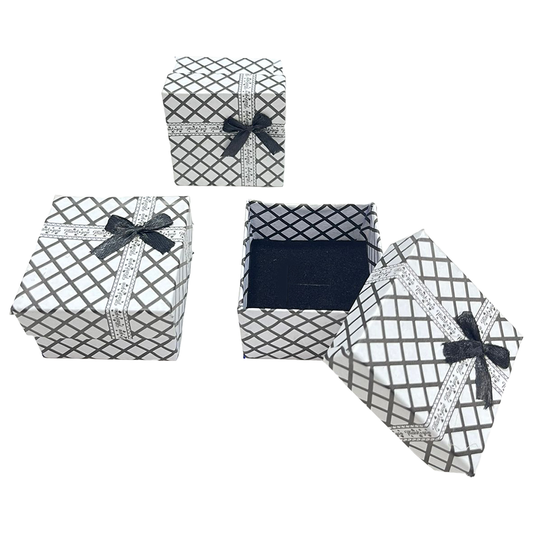 Black & White Thankyou Cardboard Jewelry Boxes