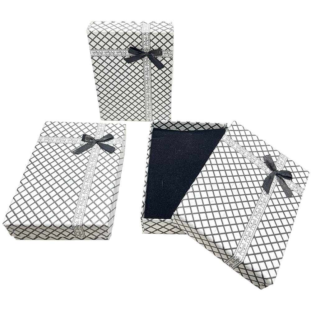 Black & White Thankyou Cardboard Jewelry Boxes
