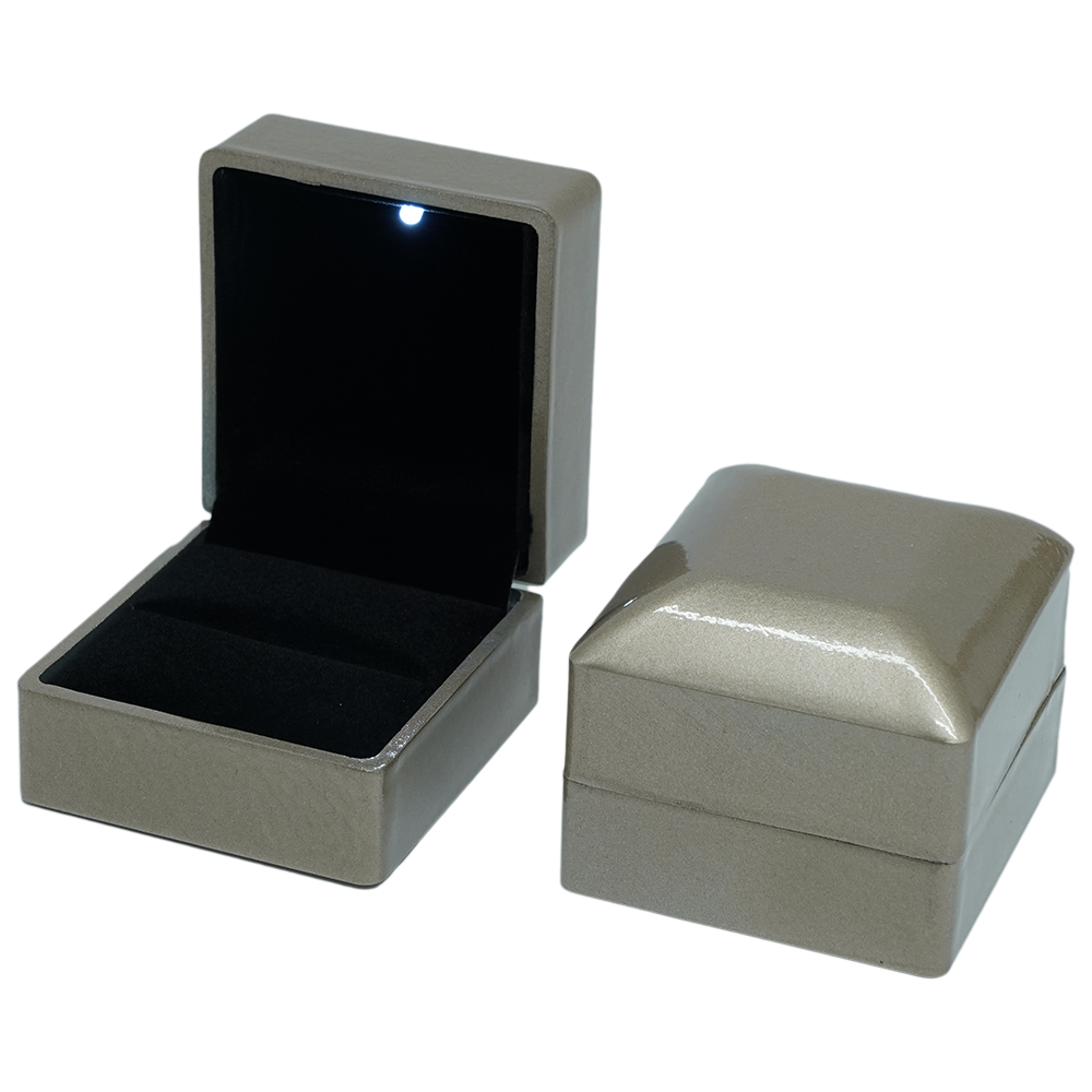 Multi Color Leatherette LED Light Square Edges Ring Box