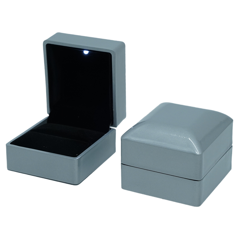 Multi Color Leatherette LED Light Square Edges Ring Box