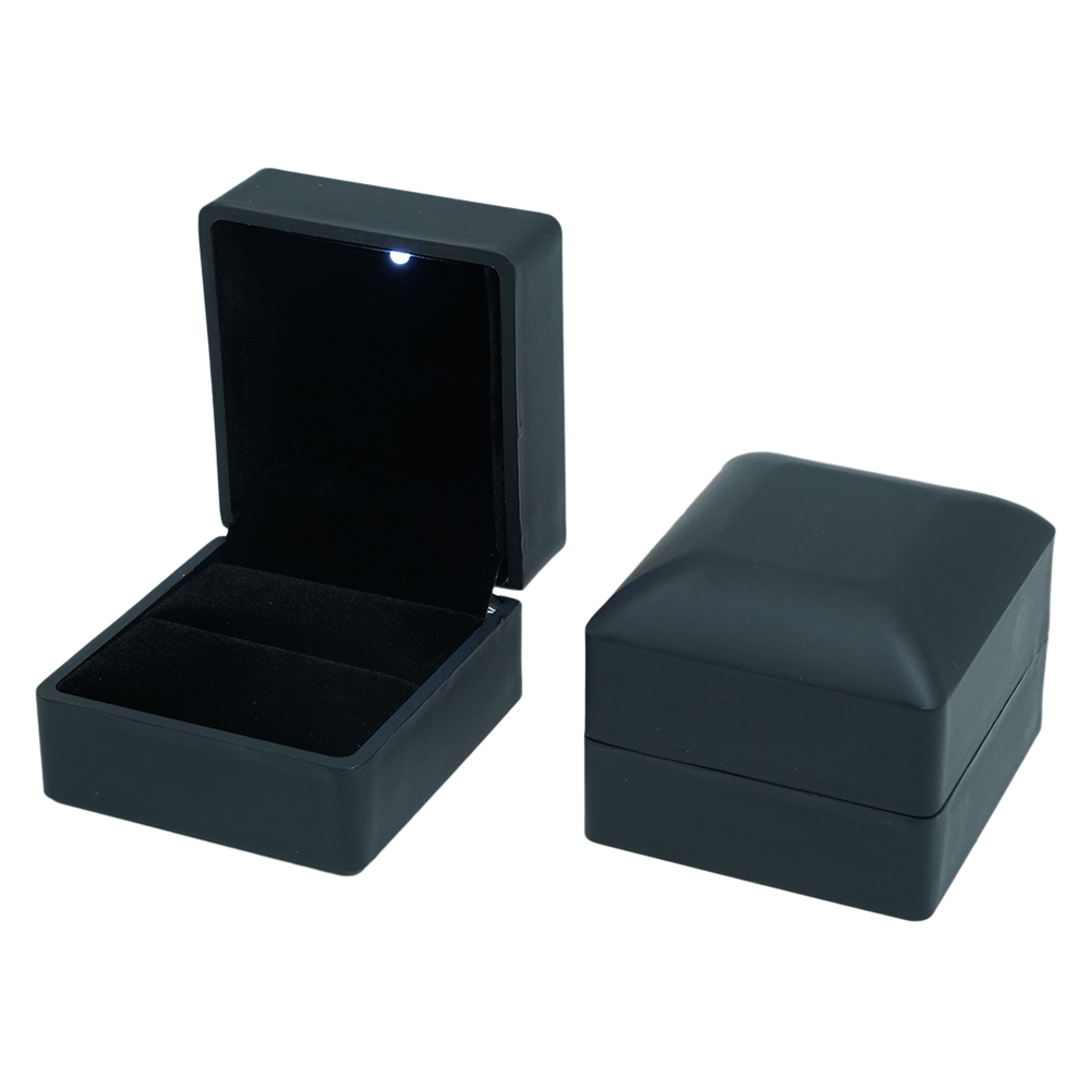 Multi Color Leatherette LED Light Square Edges Ring Box