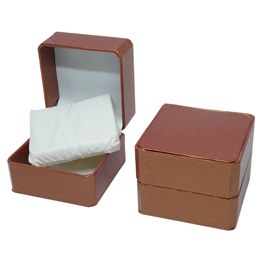 Multi Color Textured Leatherette Ring Jewelry Box