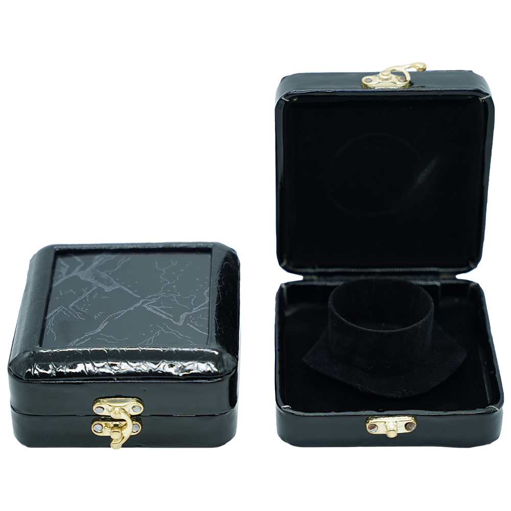 Black Marble Leathered Jewelry Boxes