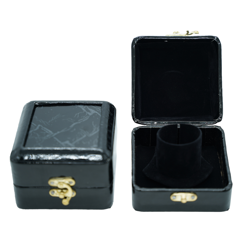 Black Marble Leathered Jewelry Boxes