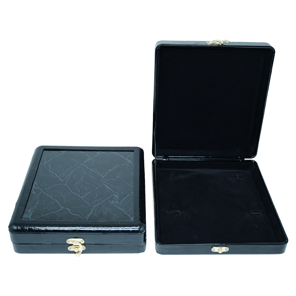 Black Marble Leathered Jewelry Boxes