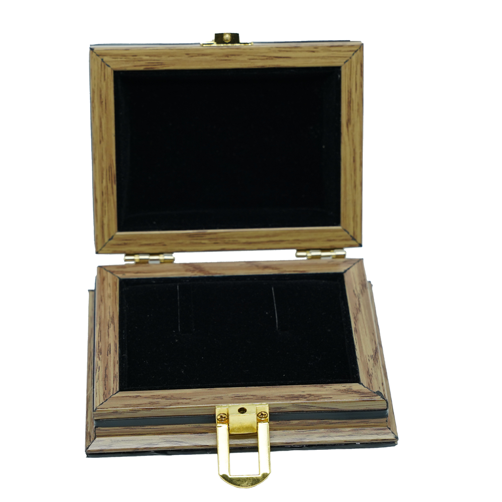 PVC Smooth Black Wooden Jewelry Boxes