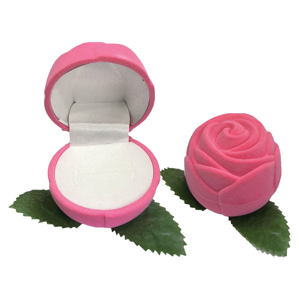 New Born Baby Velvet Rose Ring Boxes
