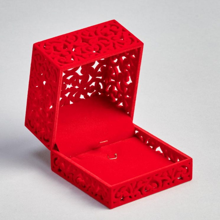 Red Square Earring Box - J15J