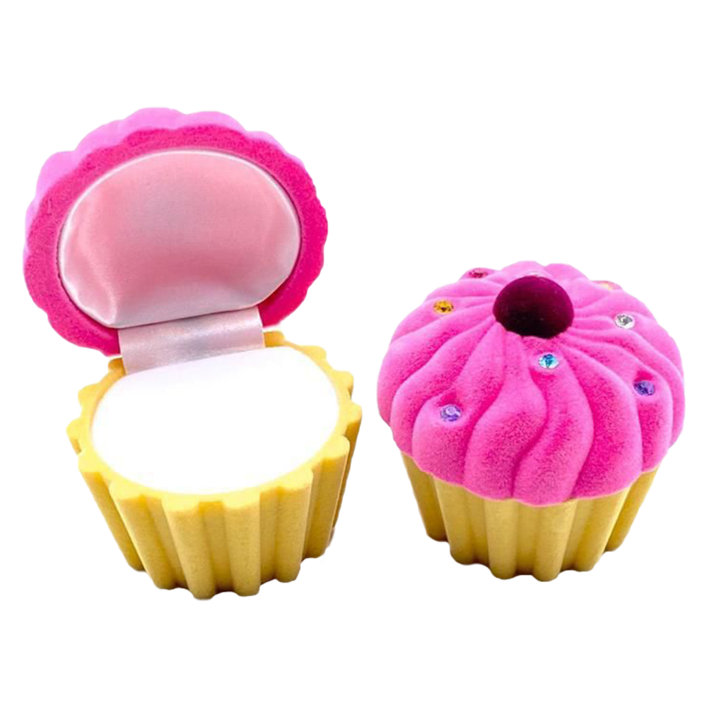 New Born Baby Velvet Cup Cake Ring box - Image 3