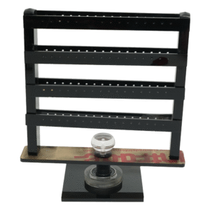 Black Crystal Bars Nose Pin  Display Stand