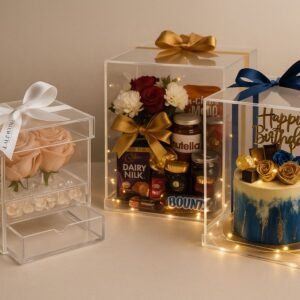 Acrylic Elegance Storage Boxes, Birthday Gift, Wedding Celebration