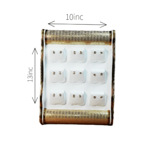 White Pattern Golden Edge Plan jewellery Tray