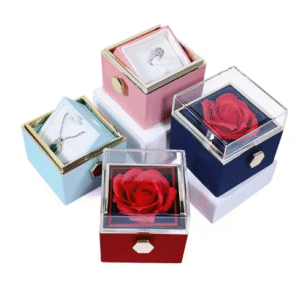 Rotating Rose Flower Jewelry Box