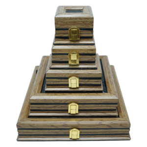 PVC Smooth Black Wooden Jewelry Boxes