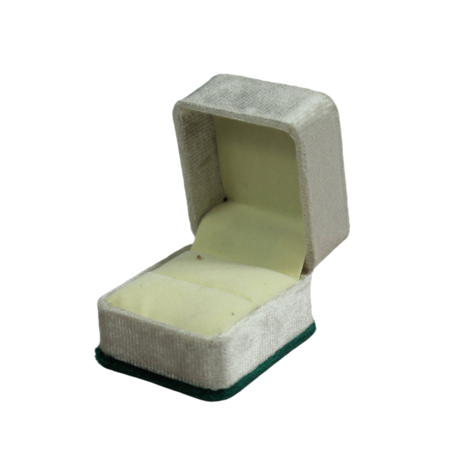 Gold Box White Velvet Ring Box with Colored Top - Image 3